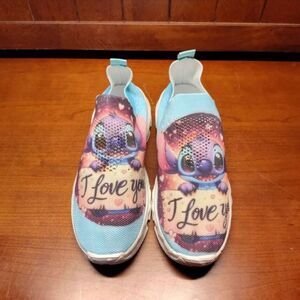 Disney Lilo & Stitch Slip-on Sneakers size 40 Blue White Low top Water Shoes